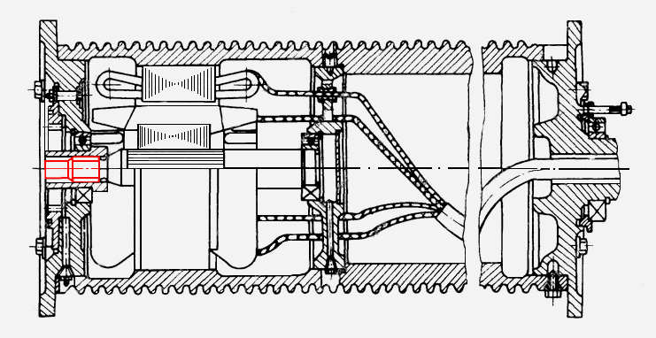 Схема расположения втулки 108-8 в мотор-барабане
