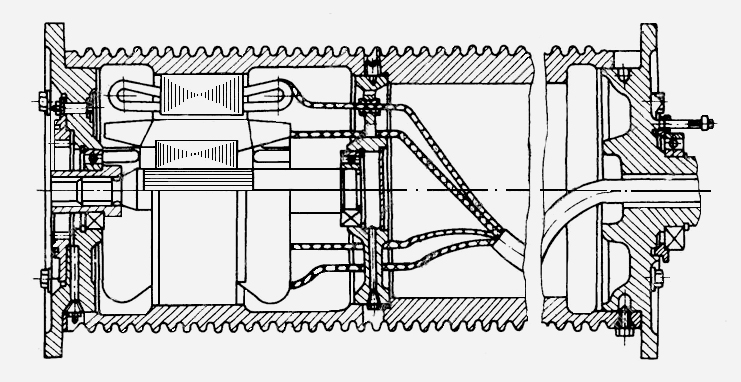 Схематический чертёж мотор-барабана сб.138А